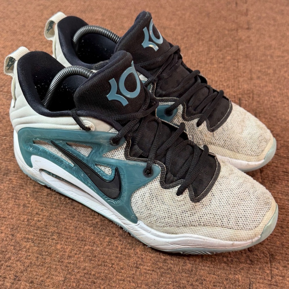 C+ Nike KD 15 Kevin Durant Basketball Shoes White Teal Black FJ1216-100 Mens 9.5